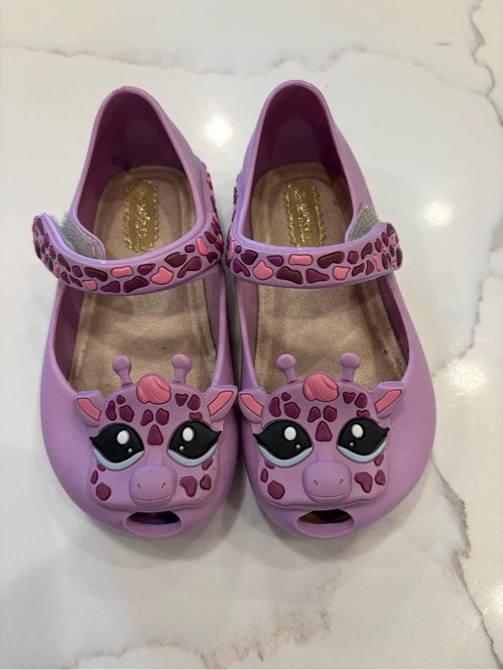 Mini Melissa Purple Giraffe Mary Jane Sandals